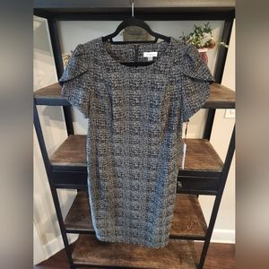 Calvin Klein sheath dress with tulip sleeves